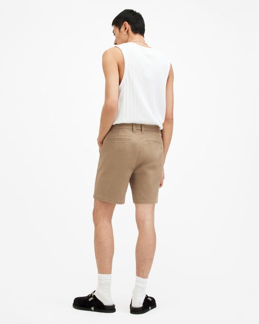 AllSaints White Neiva Slim Stretch Shorts, for men