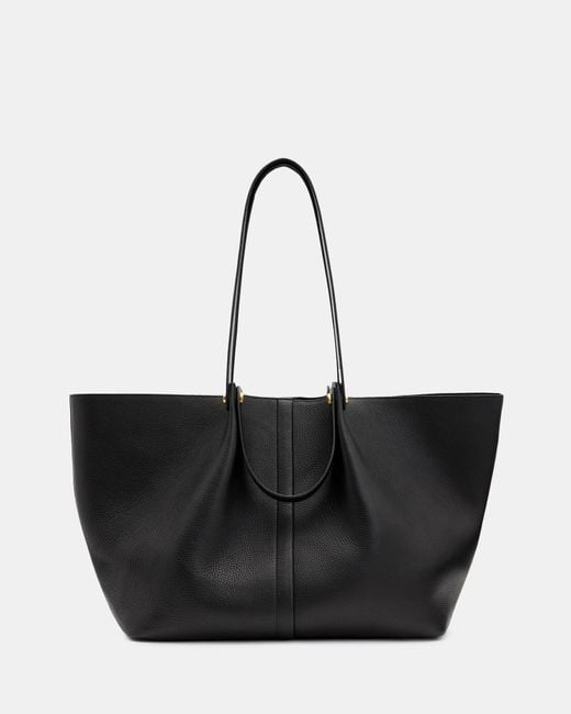 AllSaints Black Allington Leather Tote Bag