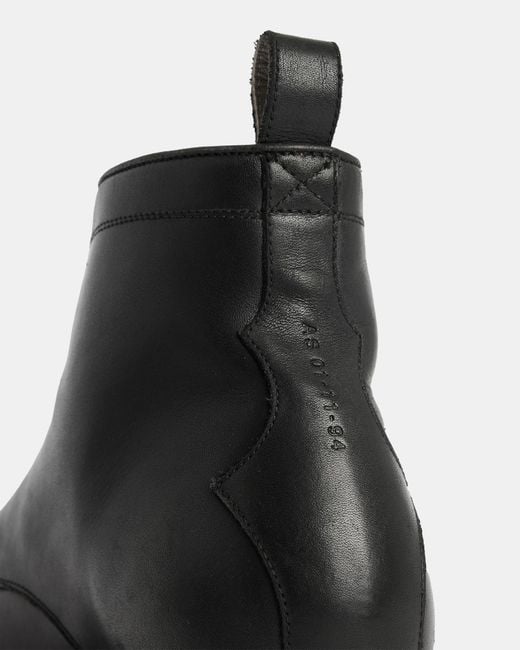 AllSaints Black Drago Leather Lace Up Boots for men