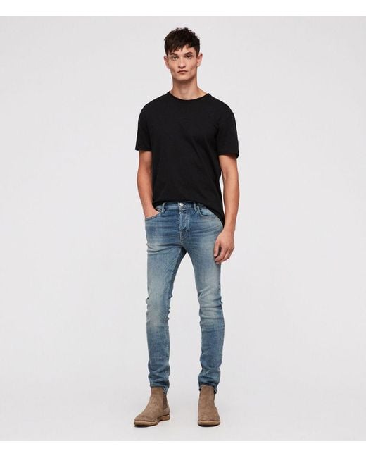 cigarette jeans men AllSaints Ione Cigarette Skinny Jeans in Blue for Men