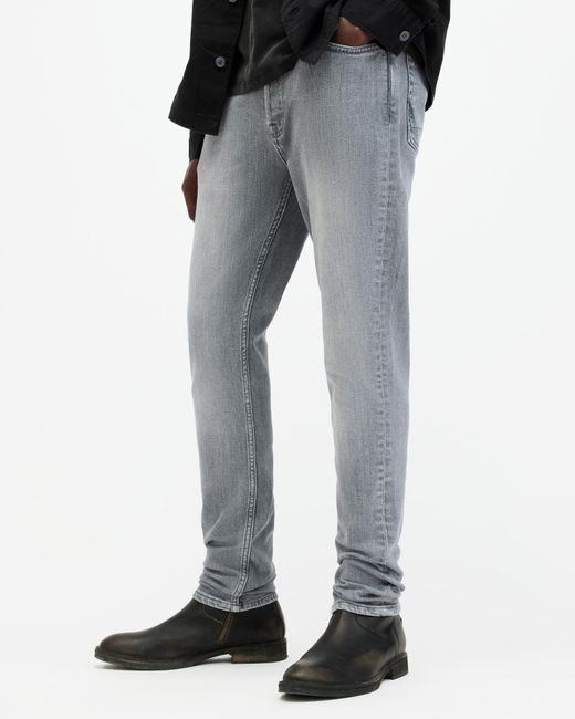 AllSaints Gray Cigarette Skinny Fit Denim Jeans for men