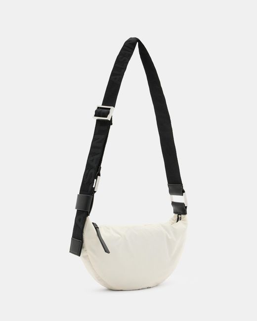 AllSaints White Half Moon Recycled Crossbody Bag,