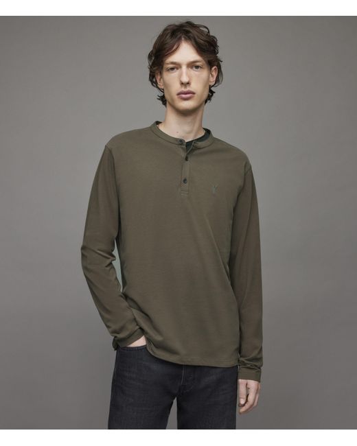 AllSaints Brace Ls Henley Mens in Gray for Men Lyst