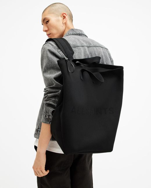 AllSaints Black Juno Knitted Backpack for men