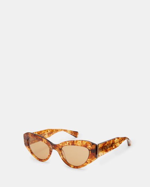 AllSaints Natural Calypso Bevelled Cat Eye Sunglasses,