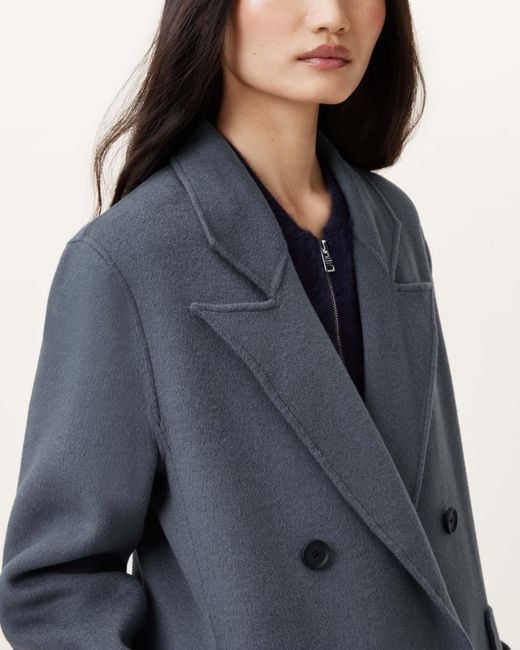 AllSaints Blue Pheebee Oversized Trench Coat