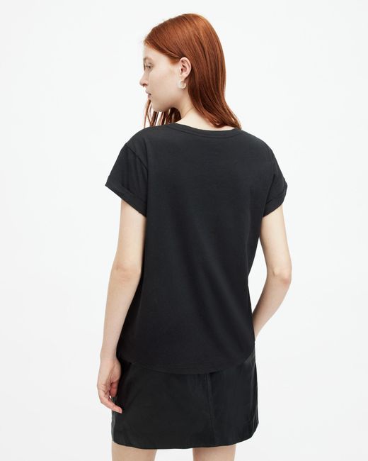 AllSaints Black Tigress Anna Crew Neck T-shirt