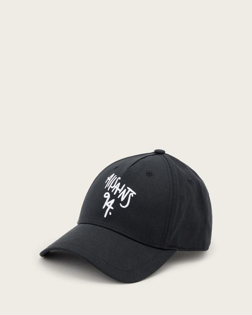 AllSaints Black Spray Logo Baseball Cap
