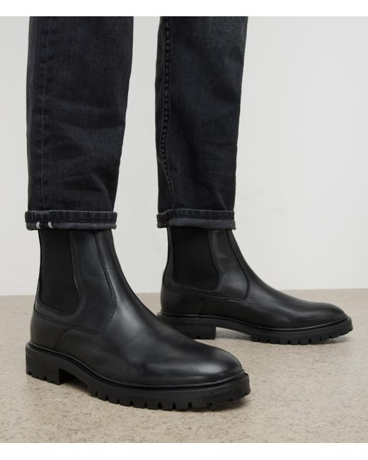 AllSaints Men's Melos Leather Chelsea Boots in Black for Men | Lyst Canada