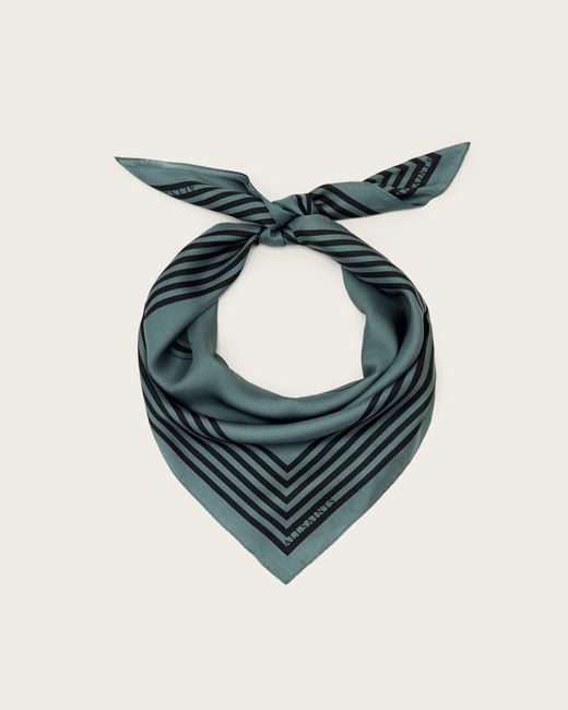AllSaints Blue Gothic Silk Scarf