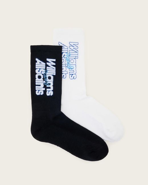 AllSaints Black Williams X Jacquard Socks 2 Pack for men