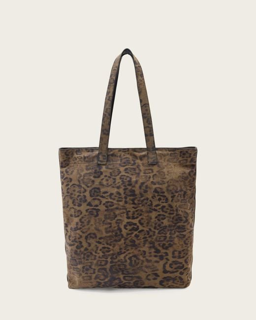 AllSaints Natural Yuto Leopard Tote Bag for men