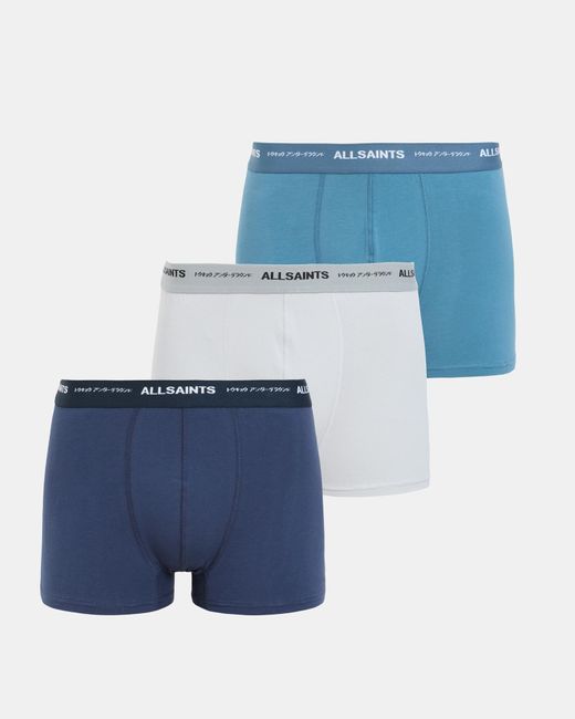 AllSaints Blue Underground Logo Boxers 3 Pack, for men