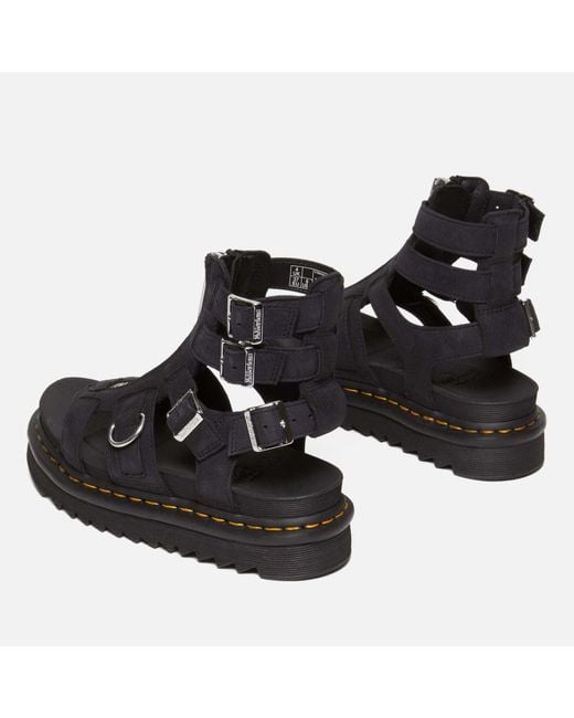 Dr. Martens Black Olson Leather Gladiator Sandals