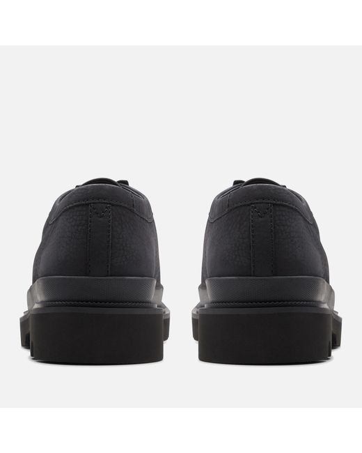 Clarks Black Badell Seam Nubuck Shoes for men