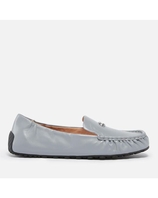 COACH Gray Ronnie Leather Loafers