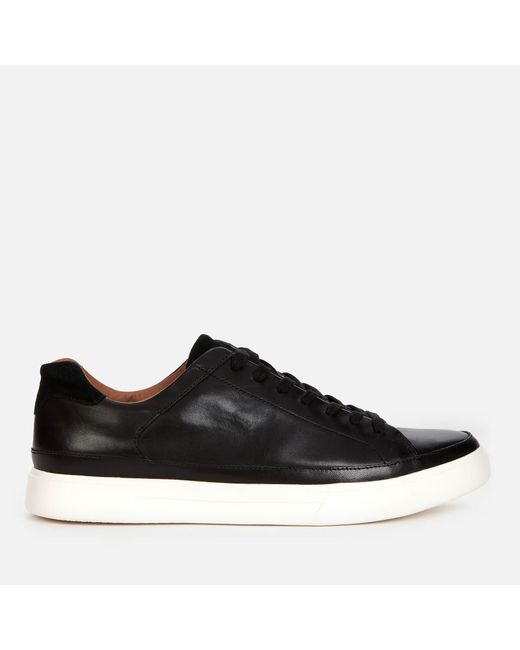 Clarks Un Costa Tie Leather Cupsole Trainers in Black for Men | Lyst UK