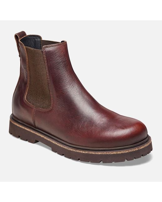 Birkenstock Brown Gripwalk Leather Chelsea Boots for men