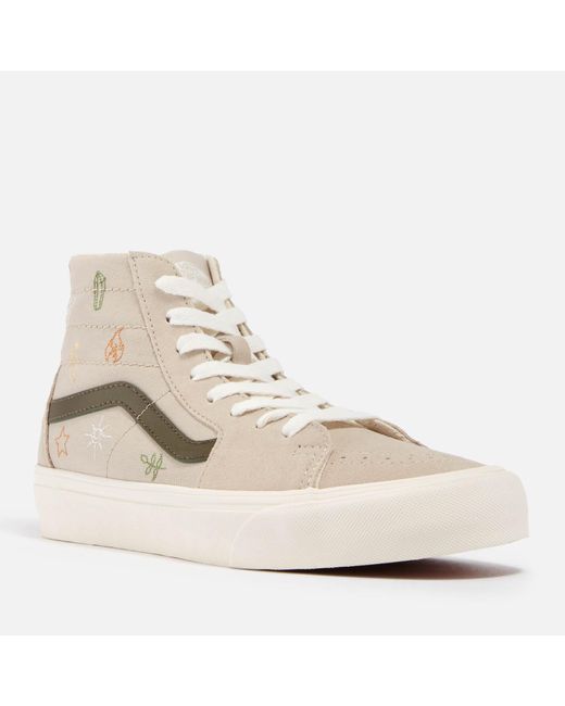 Vans Natural Mystical Embroidery Sk8 Suede And Canvas Trainers