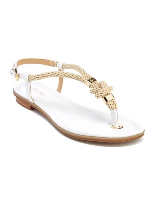 Michael michael kors Women's Holly Rope Strap Sandals in White | Lyst