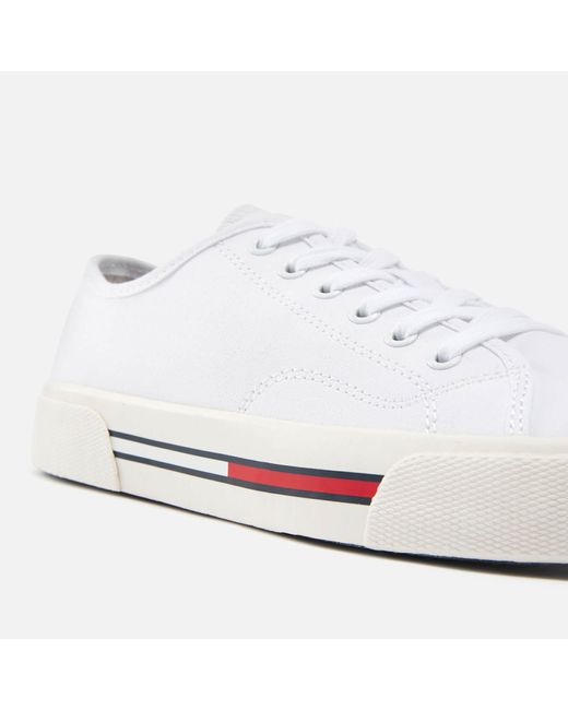Tommy Hilfiger White Low Top Canvas Trainers