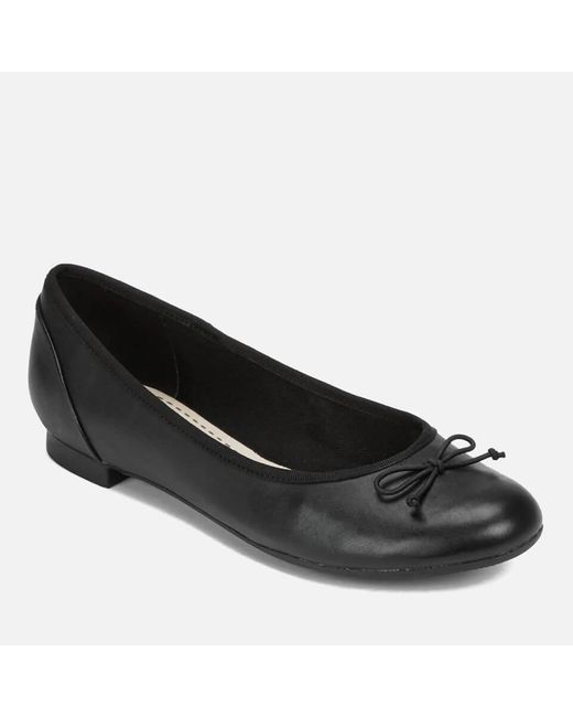 Clarks Couture Leather Ballet Flats in Black | Lyst