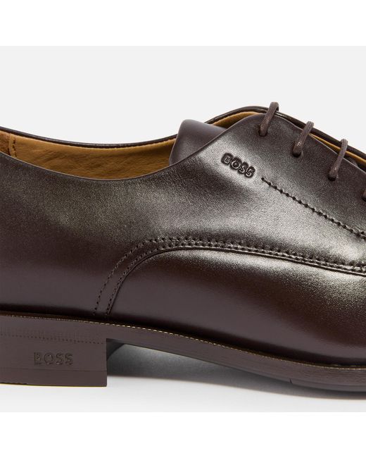 Boss Brown Colby Leather Derby Shoes for men