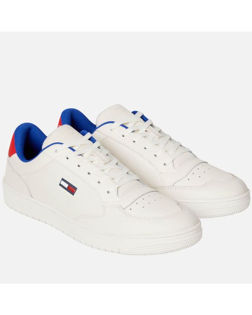 Tommy Hilfiger City Cupsole Leather Trainers in Blue for Men | Lyst