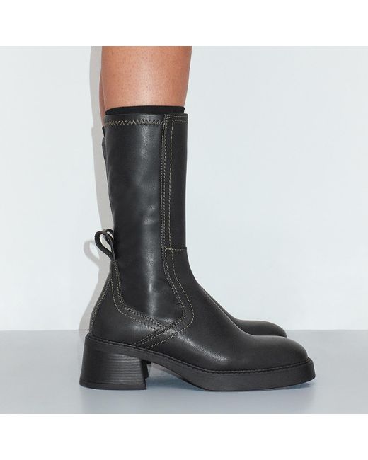 E8 By Miista Black Fabi Heeled Leather Chelsea Boots