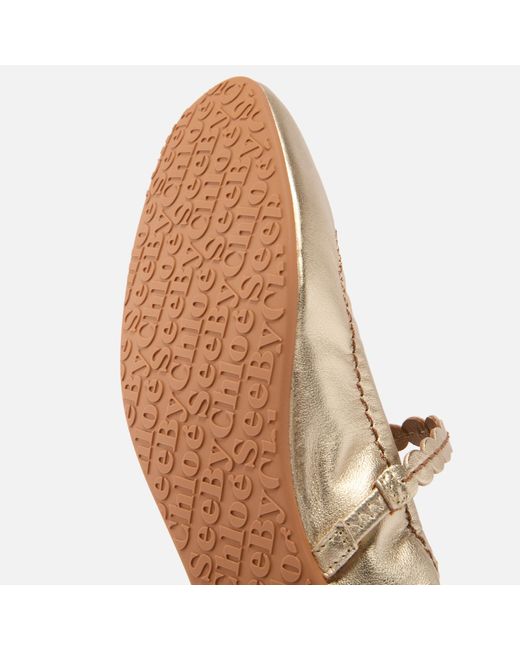 See By Chloé Natural Kaddy Leather Ballet Flats