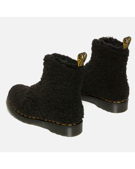 Dr. Martens Black 1460 Pascal Faux Shearling Ankle Boots