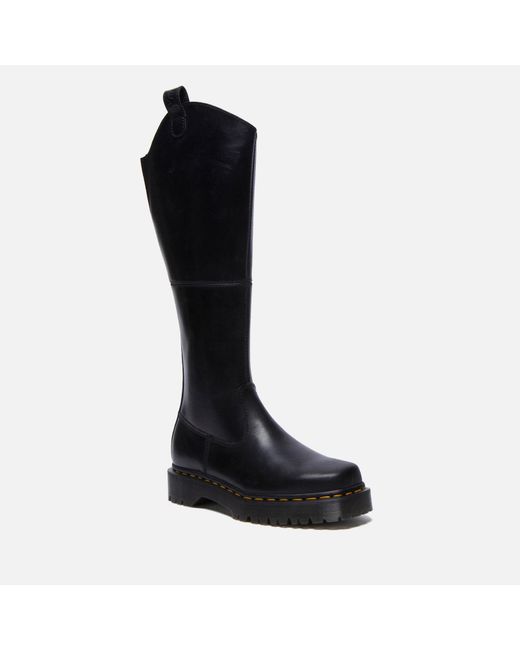 Dr. Martens Black Amaayah Hi Bex Leather Knee High Boots