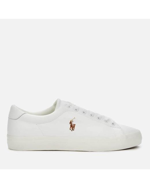 mens white trainers ralph lauren
