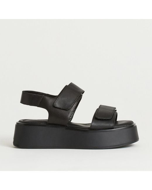 Vagabond Black Courtney Leather Double Strap Sandals