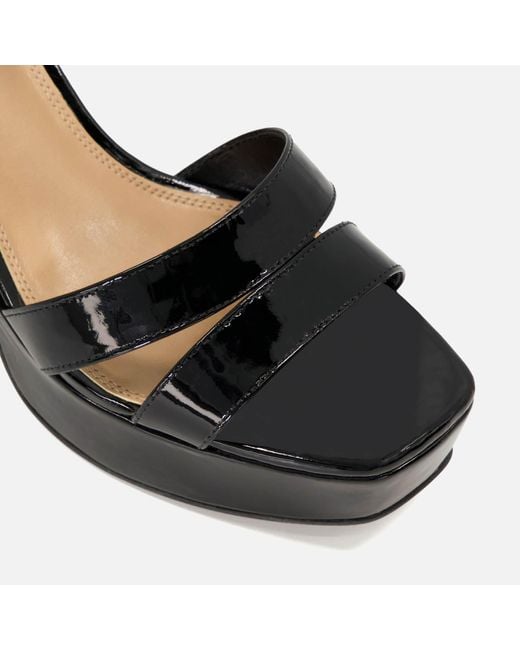Dune Black London Molten Leather Mid-platform Sandals