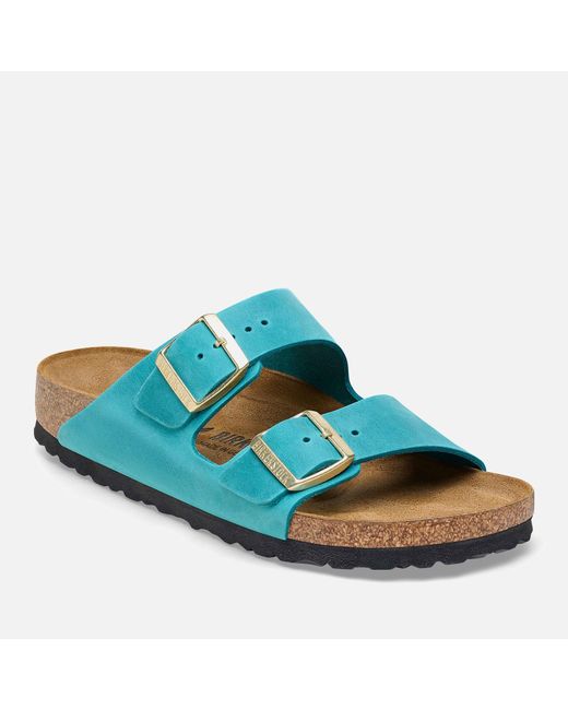 Birkenstock Blue Arizona Slim-fit Oiled-leather Sandals