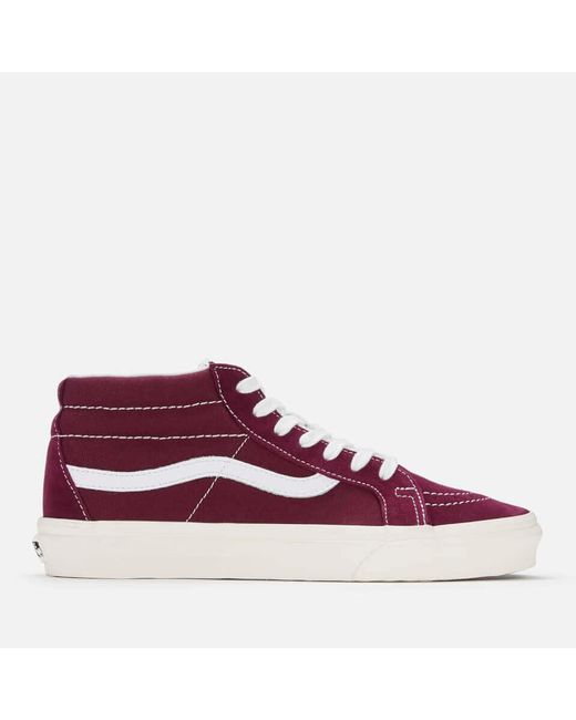 Vans Suede Sk8-mid Reissue Retro Sport Trainers in Burgundy (Black) for Men  | Lyst