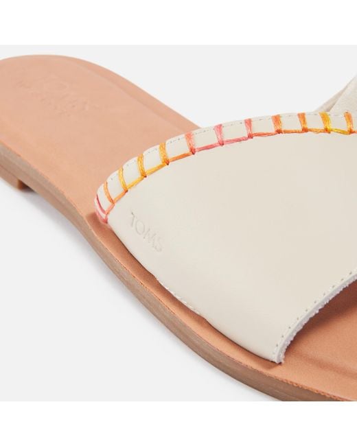 TOMS Natural Shea Leather And Suede Sandals
