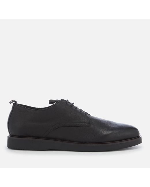 H by Hudson Black Barnstable Leather Derby Shoes for men