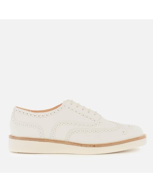 Clarks White Baille Leather Brogues
