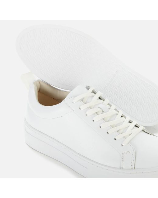 womens white leather platform trainers