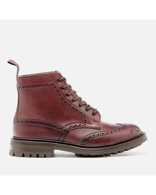Tricker's Men's Stow Leather Commando Sole Lace Up Brogue Boots in ...