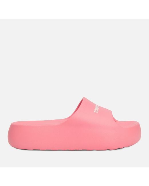 Tommy Hilfiger Pink Chunky Slide Rubber Sandals