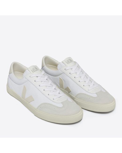 Veja White Volley Cotton-canvas And Suede Trainers