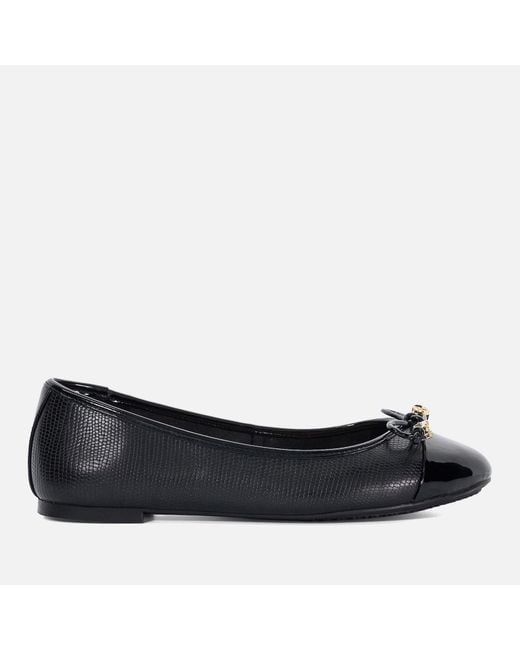 Dune Blue Hallis Leather Ballet Flats