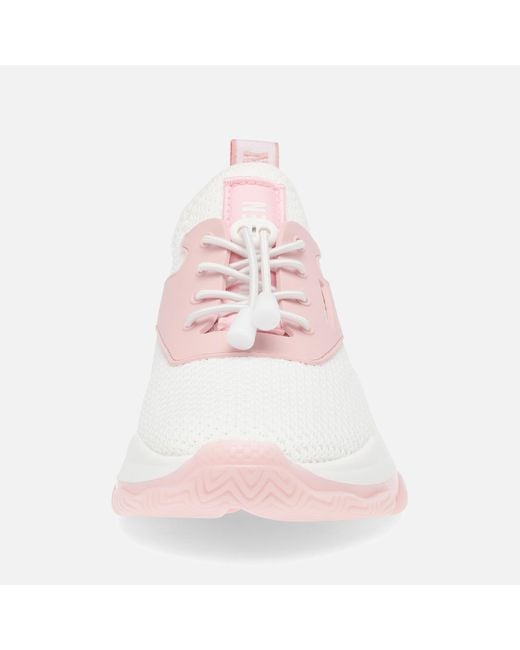 Steve Madden Pink Match-e Mesh And Faux Leather Trainers