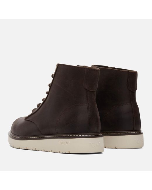 TOMS Brown Navi Trvl Lite Leather Boots for men