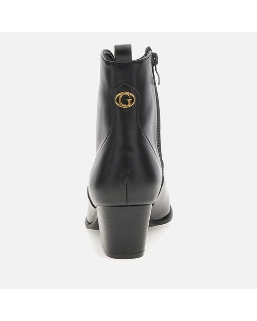 Guess Black Boyta Leather Western Boots