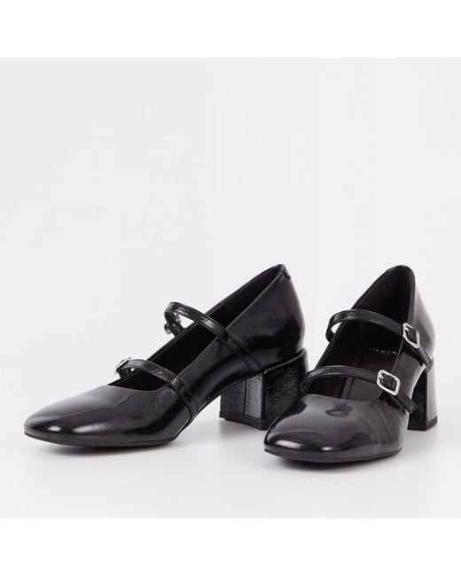 Vagabond Black Adison Patent-leather Heeled Mary Jane Shoes