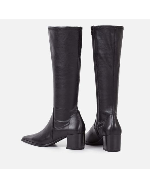 Vagabond Black Giselle Leather And Faux Leather Knee High Boots